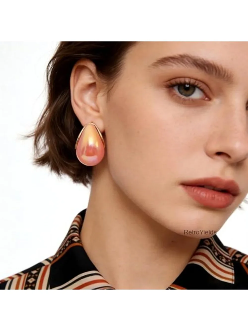 Chunky Teardrop Earrings Set of 9 Gold Plated for Women